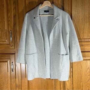 J.Crew Gray Merino Wool Open Front Sweater Blazer Coatigan Women’s Small